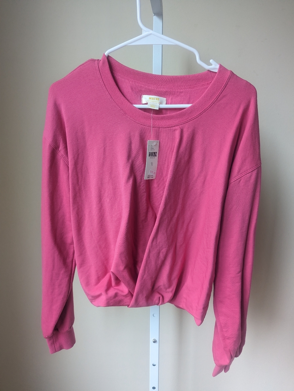 Maeve pink twist front cotton shirt NWT size S